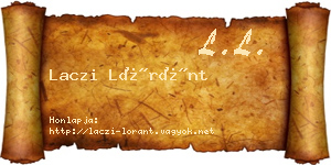 Laczi Lóránt névjegykártya